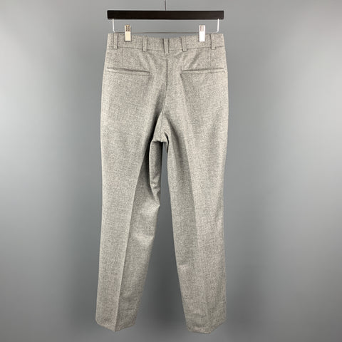 CUSTOM MADE Size 28 Light Grey Heather Wool Dress Pants