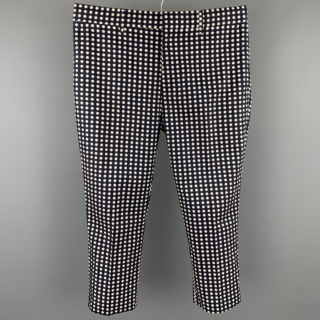 NICK WOOSTER x PAUL SHARK Size 34 Black & White Polka Dot Cropped Casual Pants
