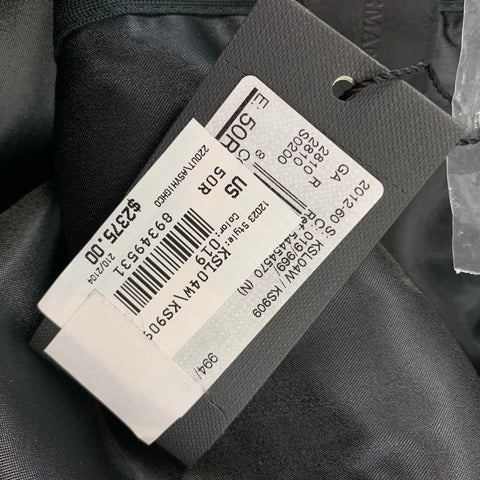 GIORGIO ARMANI Size 40 Charcoal Ribbed Cotton Asymmetrical Coat