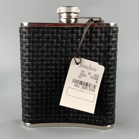 NEIMAN MARCUS Colfax Flacon en acier inoxydable tissé noir