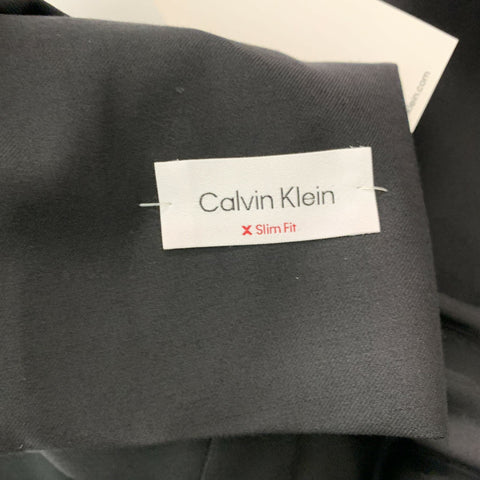 CALVIN KLEIN Talla 42 Abrigo deportivo de esmoquin de lana lisa negro