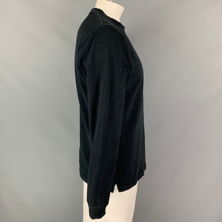 STONE ISLAND Camiseta de manga larga de algodón negra Talla L
