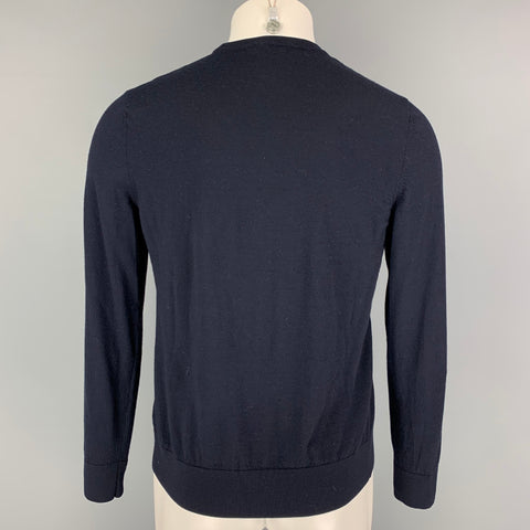 THEORY Size L Navy Wool Crew-Neck Pullover