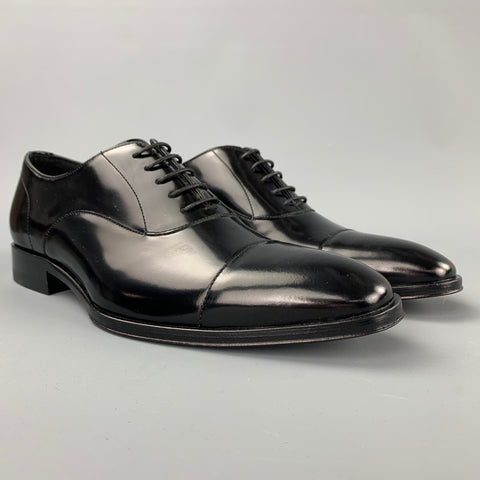 PS by PAUL SMITH Taille 9 Chaussures à lacets en cuir noir avec bout renforcé