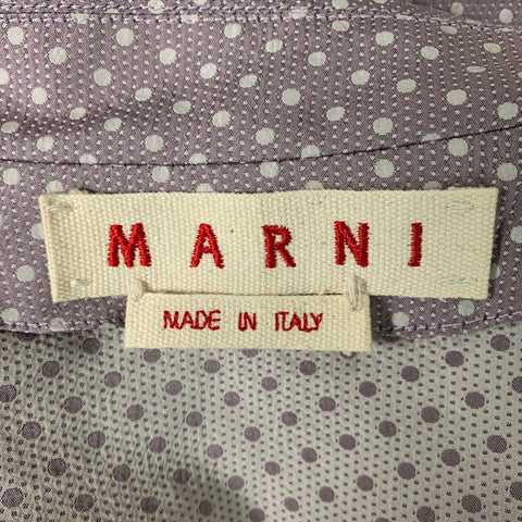 MARNI Size 4 Lilac  White Polyester &  Silk Polka Dot Jacket