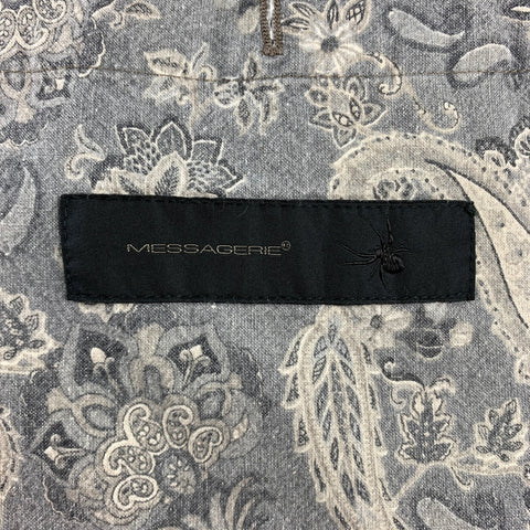 MESSAGERIE Size 38 Grey & Cream Stripe Linen Sport Coat
