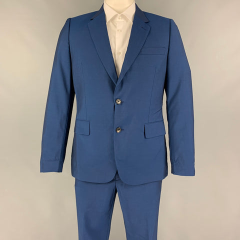 PAUL SMITH Size 42 Regular Blue Wool Notch Lapel Suit