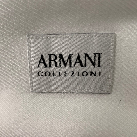 ARMANI COLLEZIONI Size M Solid Button Up White Cotton Long Sleeve Shirt