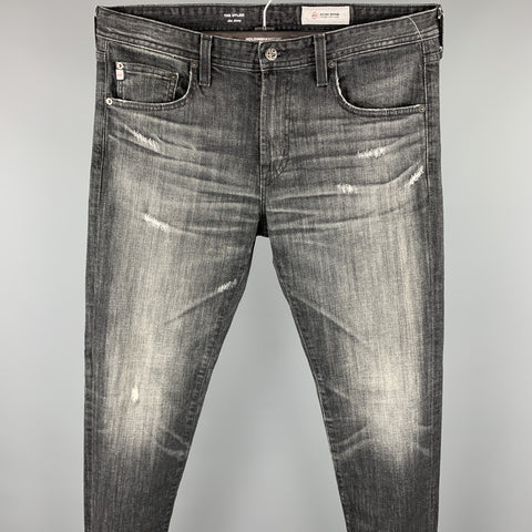 ADRIANO GOLDSCHMIED The Dylan Size 34 Black Distressed Denim Jeans