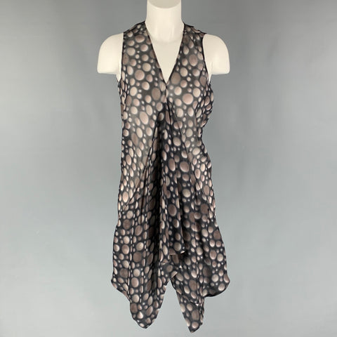 RICK OWENS Vestido sin mangas con lunares negros color topo talla S