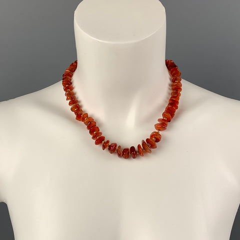 VINTAGE Brick Gold Beads Necklace