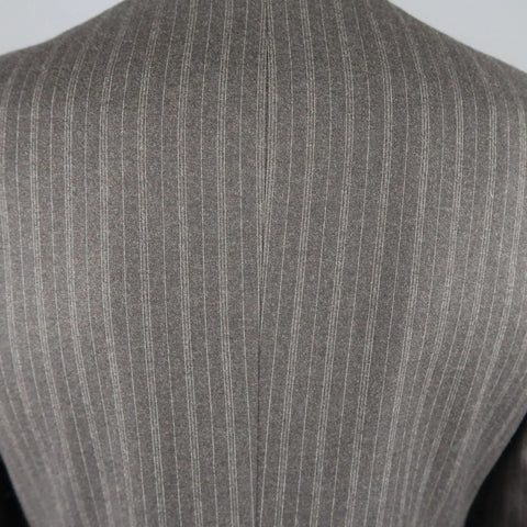 DOLCE & GABBANA 42 Regular Charcoal Pinstripe Wool Notch Lapel Suit DOLCE & GABBANA