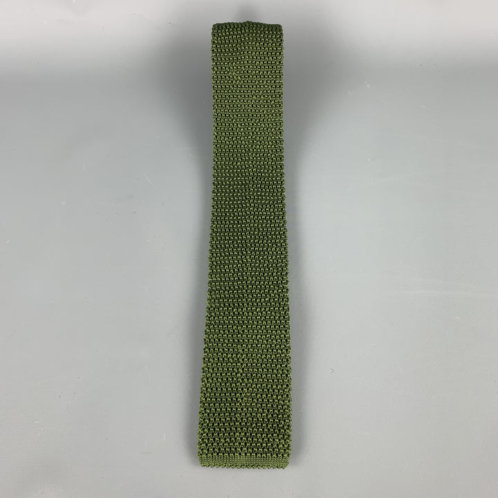 CHARVET Knitted Olive Silk Tie