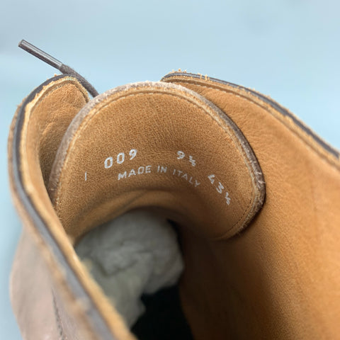 PAUL SMITH Taille 9,5 Bottines à lacets en cuir vieilli marron