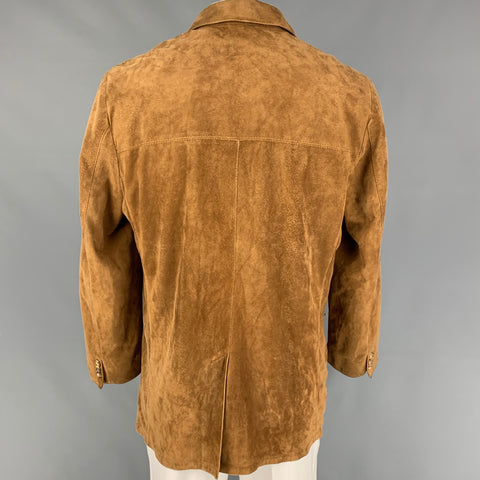 SALFRA for BERGDORF GOODMAN Size 46 Tan Suede Single Breasted Sport Coat