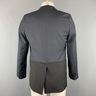PS by PAUL SMITH Chest Size 36 Two Toned Navy & Black Wool / Mohair Sport Coat