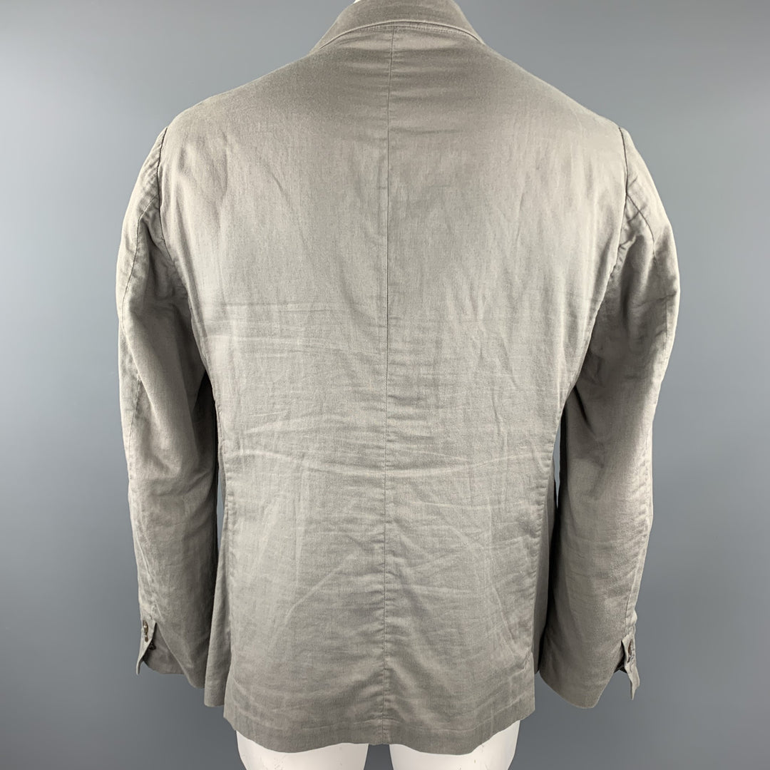 ADAM KIMMEL Size XL Grey Cotton Peak Lapel Casual Sport Coat