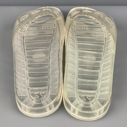 GUCCI Size 9.5 Clear Logo Rubber Sandals