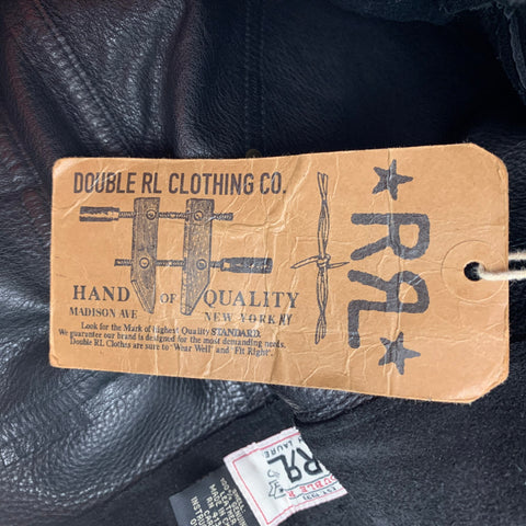 RRL by RALPH LAUREN Size 35 Black Distressed Suede Western Fringe Pants