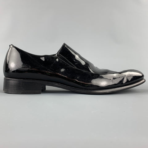 CALZOLERIA HARRIS for BARNEYS NEW YORK Size 10 Black Patent Leather Slip On Loafers