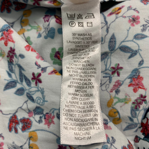 PAUL SMITH Size M White Multi-Color Floral Cotton Long Sleeve Shirt