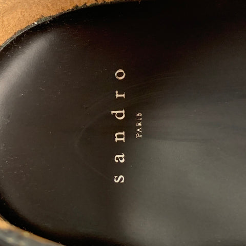 SANDRO Size 9 Black Leather Lace Up Shoes