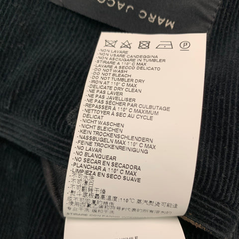 MARC JACOBS Size 40 Black Corduroy Cotton Notch Lapel Suit