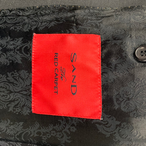 SAND Size 42 Black Woven Wool Silk Notch Lapel Sport Coat