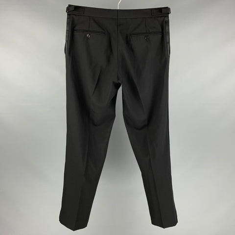RALPH LAUREN Taille 31 Pantalon de smoking en laine noire