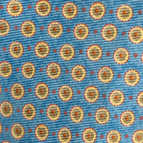 ERMENEGILDO ZEGNA Blue Yellow Dots Silk Tie