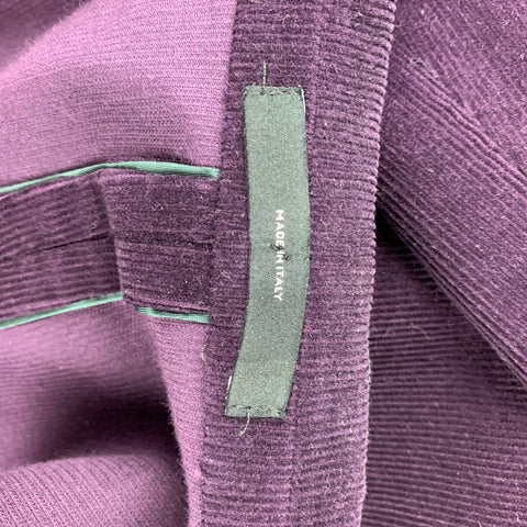 PAUL SMITH Soho Fit Size 38 Eggplant Textured Corduroy Notch Lapel Sport Coat