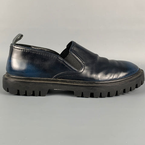 OPENING CEREMONY Taille 11 Mocassins à enfiler en cuir bleu foncé