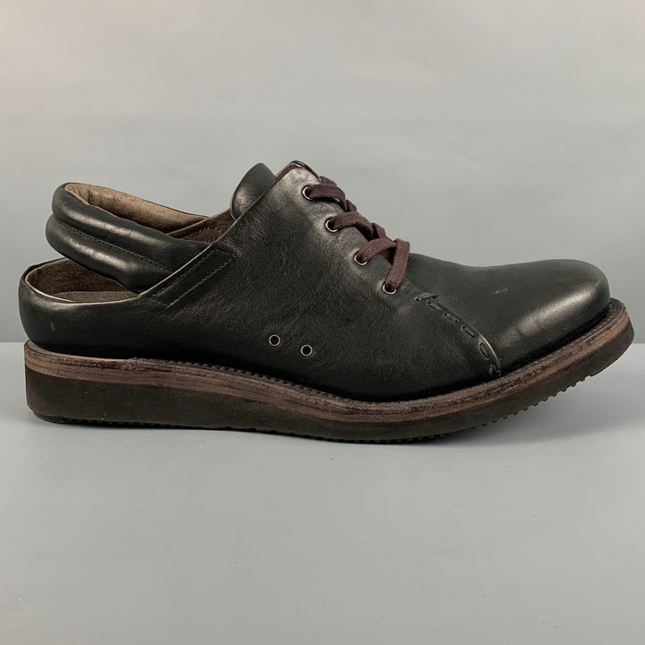 DEVOA Size 10 Black Leather Lace Up Shoes