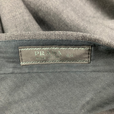 PRADA Size 28 Grey Virgin Wool Dress Pants