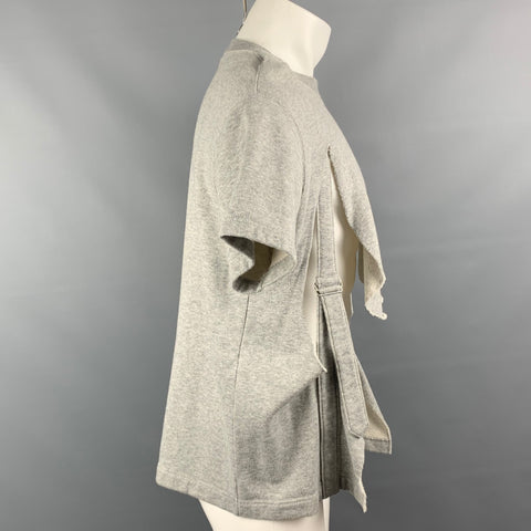 COMME des GARCONS HOMME PLUS Size M Gray Pile Cotton Suspender Sweatshirt