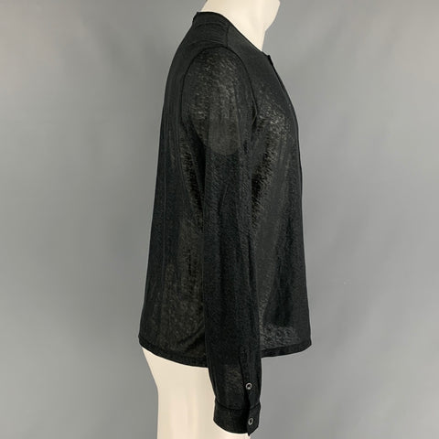 JOHN VARVATOS Jersey de manga larga de lino negro talla M