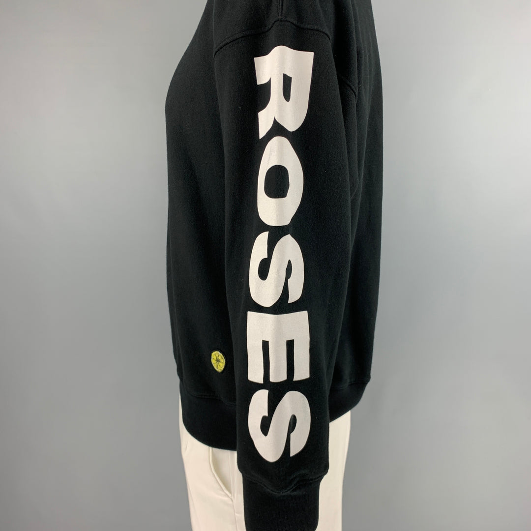 SANDRO Sudadera con cuello redondo de algodón gráfico blanco y negro Talla XXL