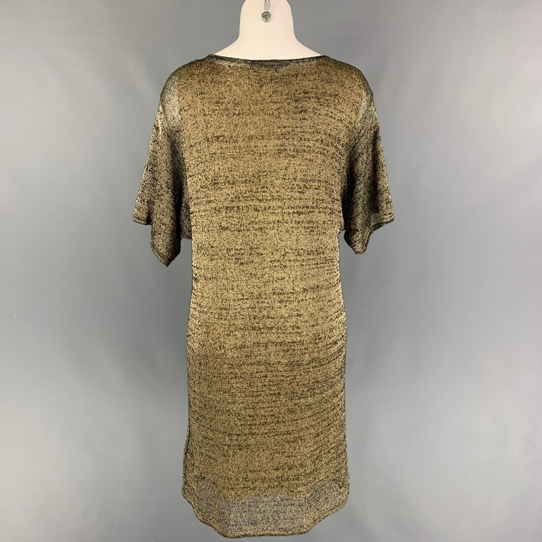 PORTS 1961 Size L Gold Black Cotton Polyester Dress