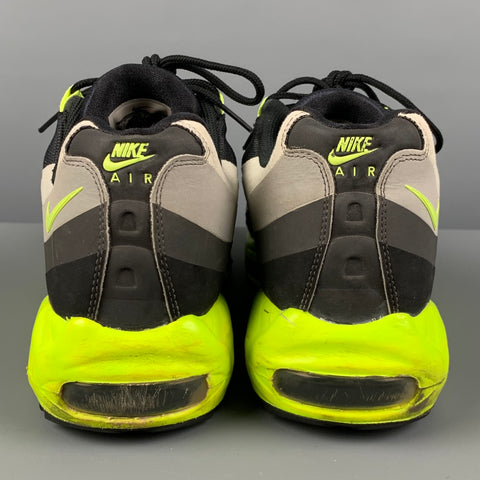 NIKE Talla 10.5 Zapatillas Air Max 95 Gris Neón Verde Materiales Mixtos