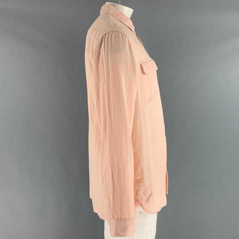 VINCE Camisa Manga Larga Algodón Sorbete Naranja Talla XL