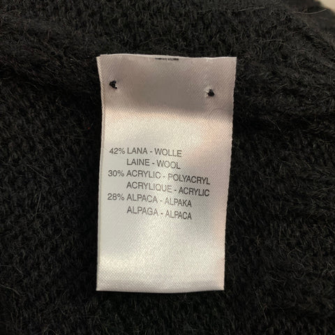 BLUMARINE Size 4 Black Knitted Wool Blend V-neck Pullover