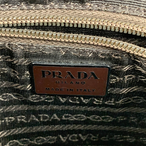 Vintage PRADA Brown Alligator Embossed Leather Velvet Mini Handbag