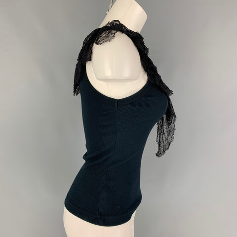 DOLCE & GABBANA Size 2 Black Cotton Blend Camisole Top