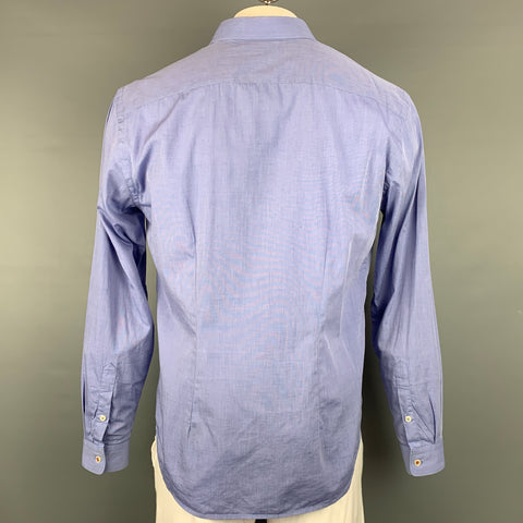 PS by PAUL SMITH Camisa de manga larga con cuello Peter Pan de algodón azul talla L