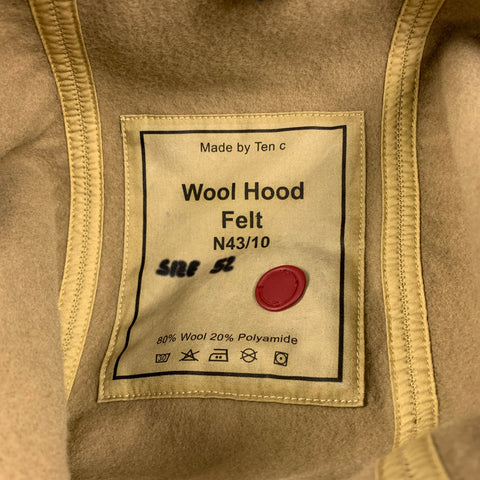 TEN C Size L Khaki Wool Polyamide Hood