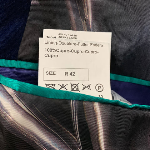 PAUL SMITH Soho Fit Size 42 Cobalt Velvet Polyester Sport Coat