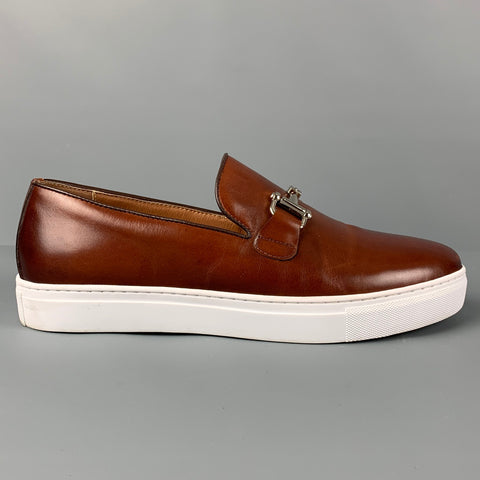 COLLECTION Size 8 Brown White Leather Boat Shoe Loafers