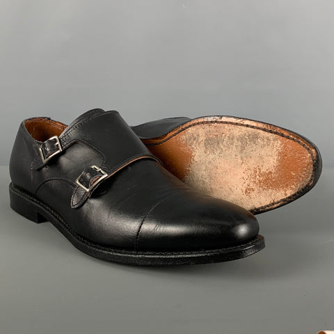 ALLEN EDMONDS Taille 10 Chaussures à lacets en cuir noir à double sangle