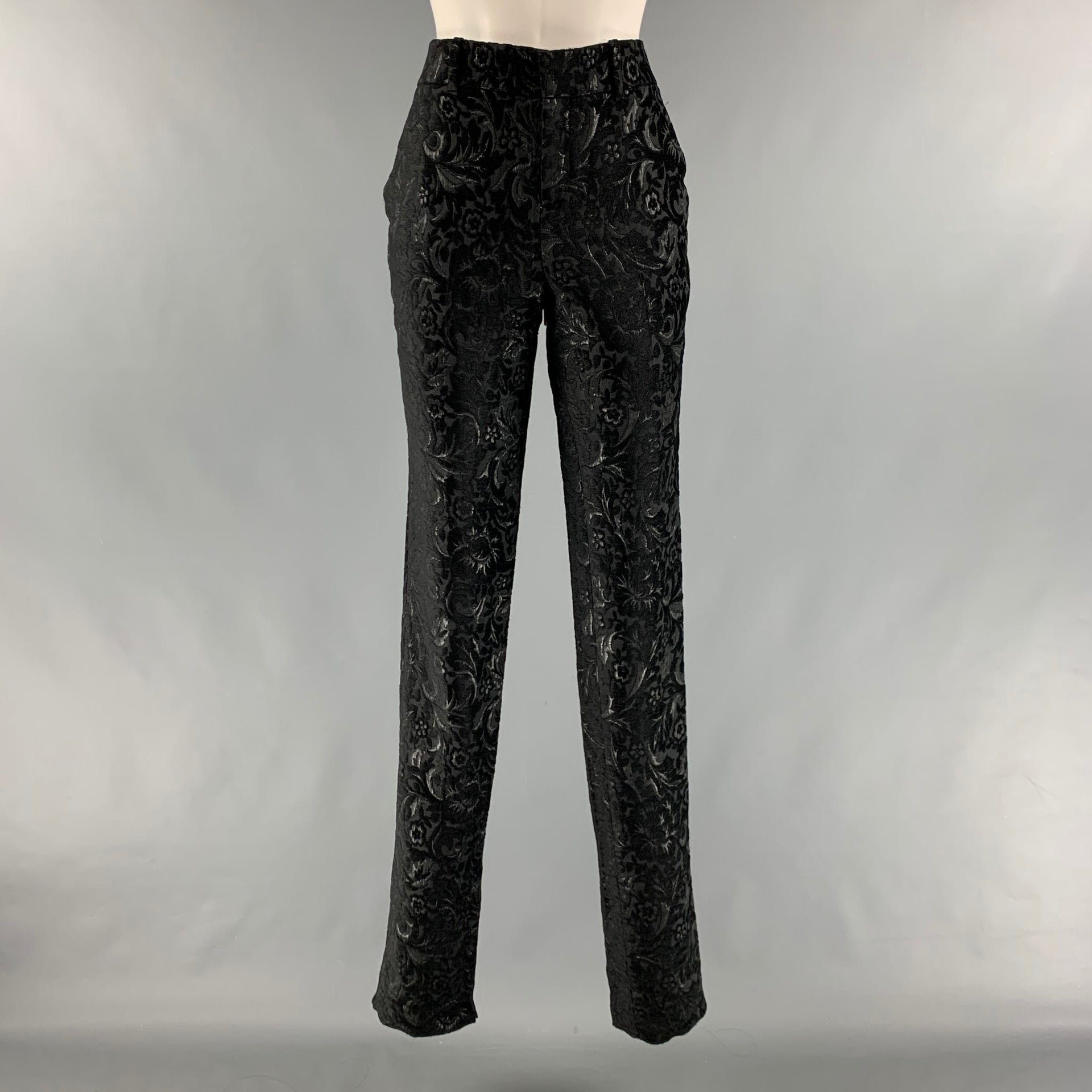 GUCCI Size 4 Black Rayon Blend Jacquard Low Rise Dress Pants – Sui Generis Designer Consignment