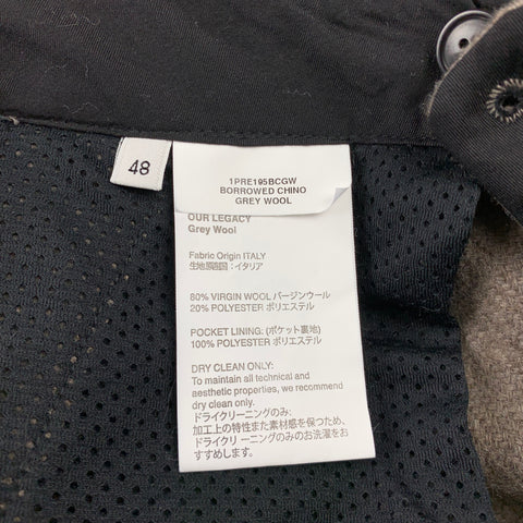 OUR LEGACY Size 32 Taupe Solid Wool / Polyester 32 Pleated Borrowed Chino Pants